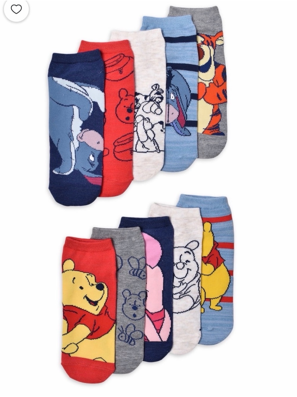Disney Winnie the Pooh No-Show Socks - Multicolor Pack